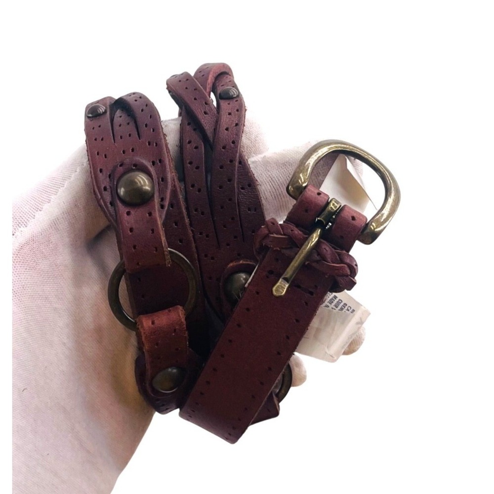 American Eagle Outfitters Leather Brown Belt With Brass Buckle Women's‎ sz Small